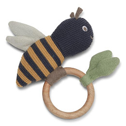 Погремушка в виде пчелы Vanilla Copenhagen "Honeybee", микс с темно-синим